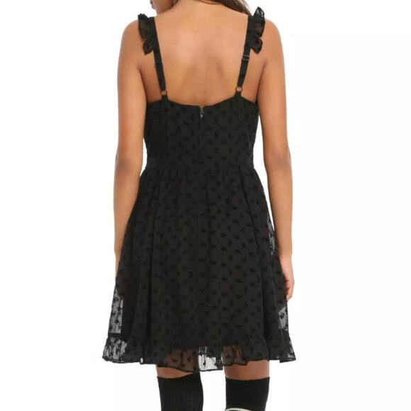 Royal Bones By Tripp Black Flocked Skull Dress - Picture 2 of 14